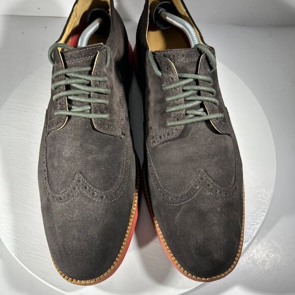 Cole Haan Grand Mens Size 12 M Shoes Knit Sneakers Wingtip Brown Red USED TWICE - Picture 2 of 12